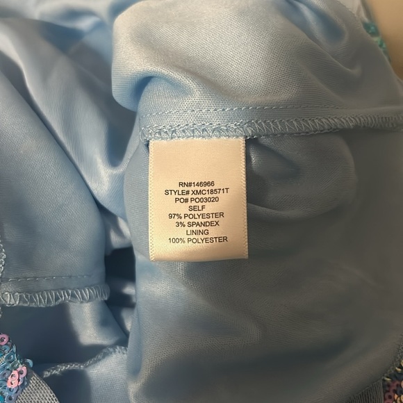 Blue Sequin Mini Dress Backless Size Medium - Picture 8 of 8